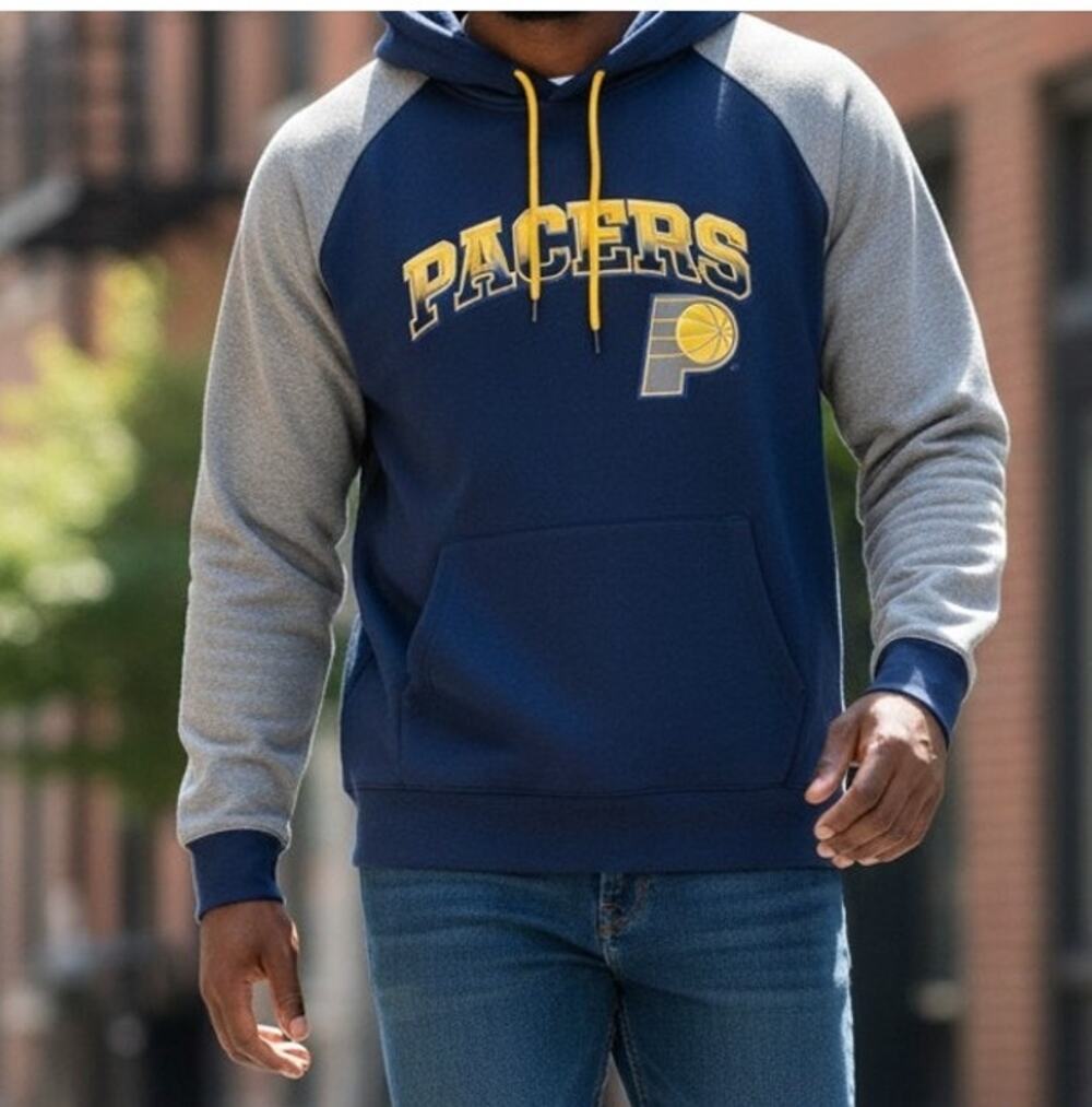 NBA Indiana Pacers TX3 Warm Pullover Hoodie Men's Medium Blue Team Apparel